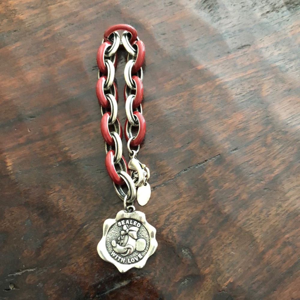 Red and silver bracelet